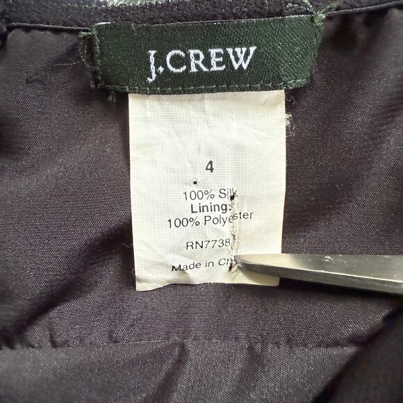 J. Crew Silk Chiffon Babydoll Strapless Dress Size 4 Vintage Y2K Midi Black - Picture 3 of 10